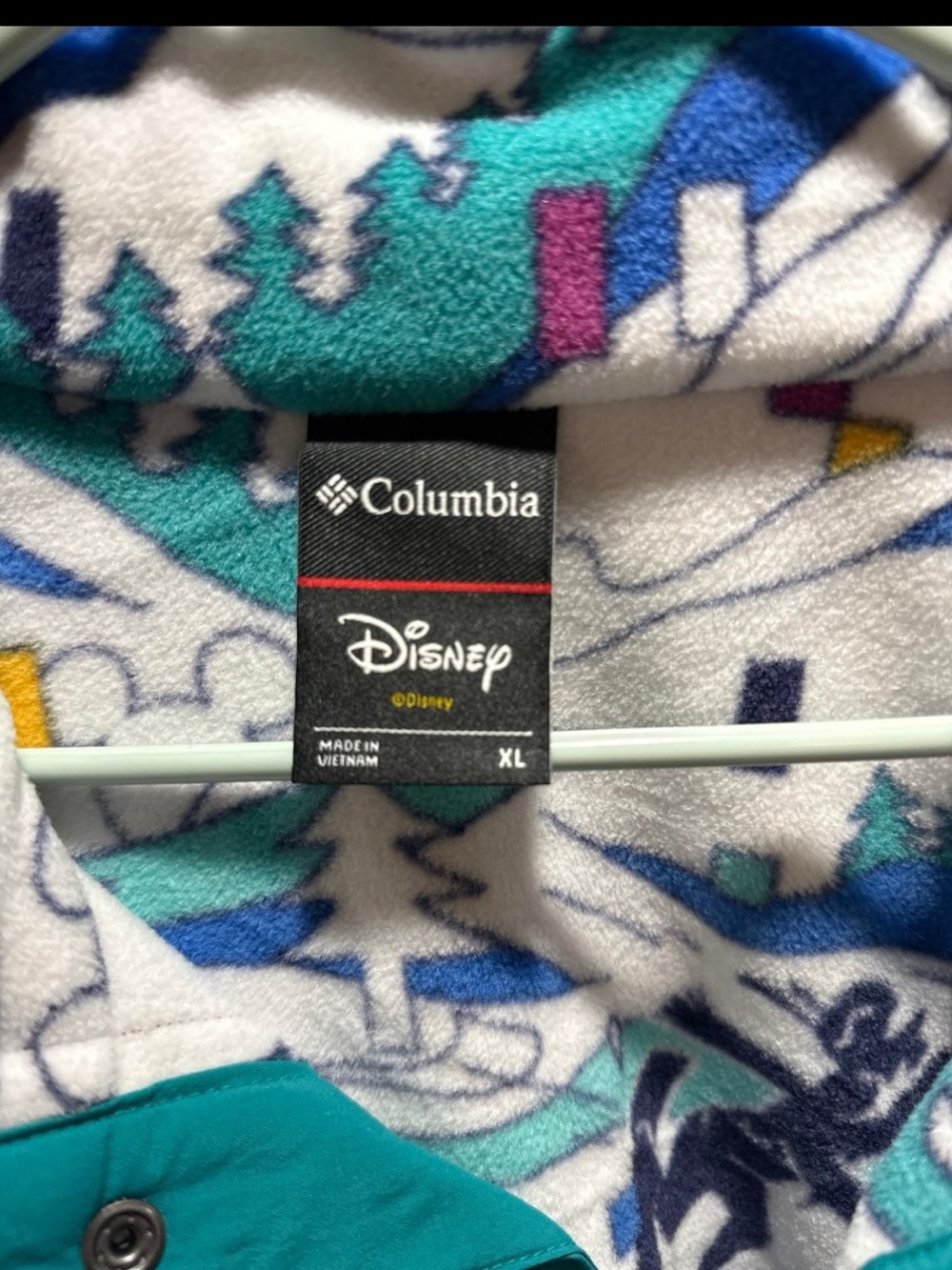Columbia Disney Fleece Pullover - Teal, Blue, Purple & White - Picture 2 of 4